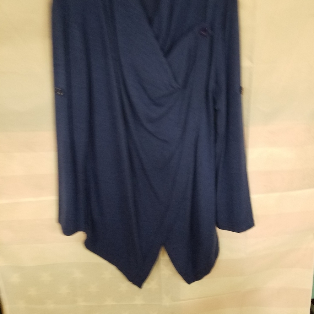 Cowl Neck Layered Sweater XXL Blue - Picture 9 of 9